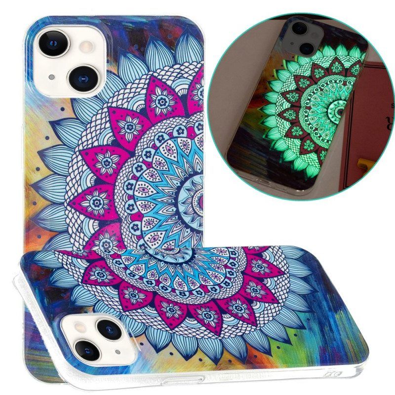 Kuori iPhone 15 Plus Fluoresoiva Mandala