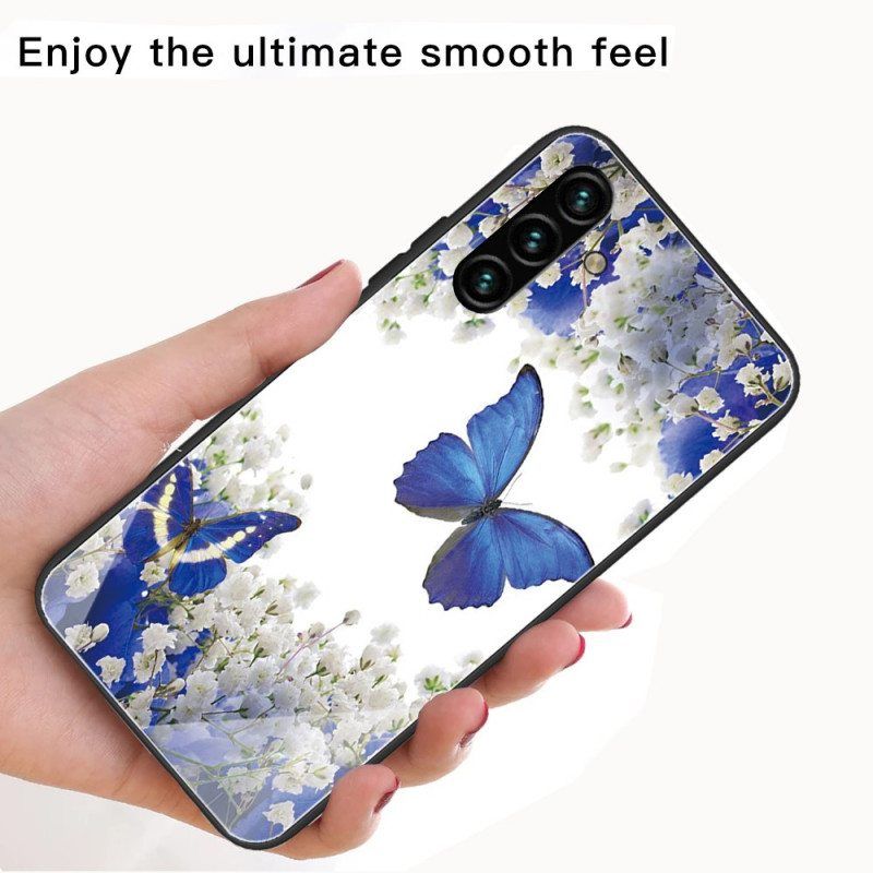 Kuori Samsung Galaxy A13 5G / A04s Butterflies Design Karkaistu Lasi