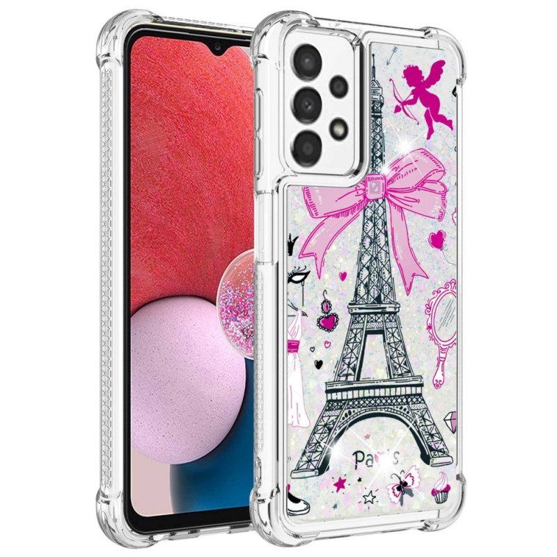 Kuori Samsung Galaxy A13 Eiffel-tornin Paljetteja