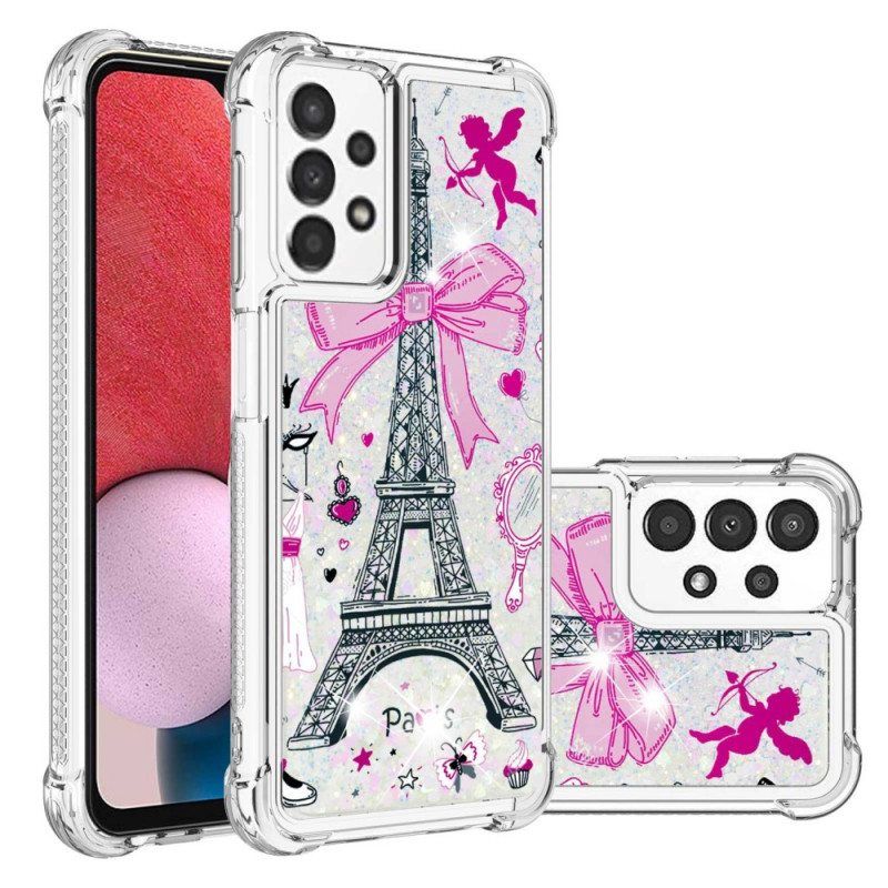 Kuori Samsung Galaxy A13 Eiffel-tornin Paljetteja