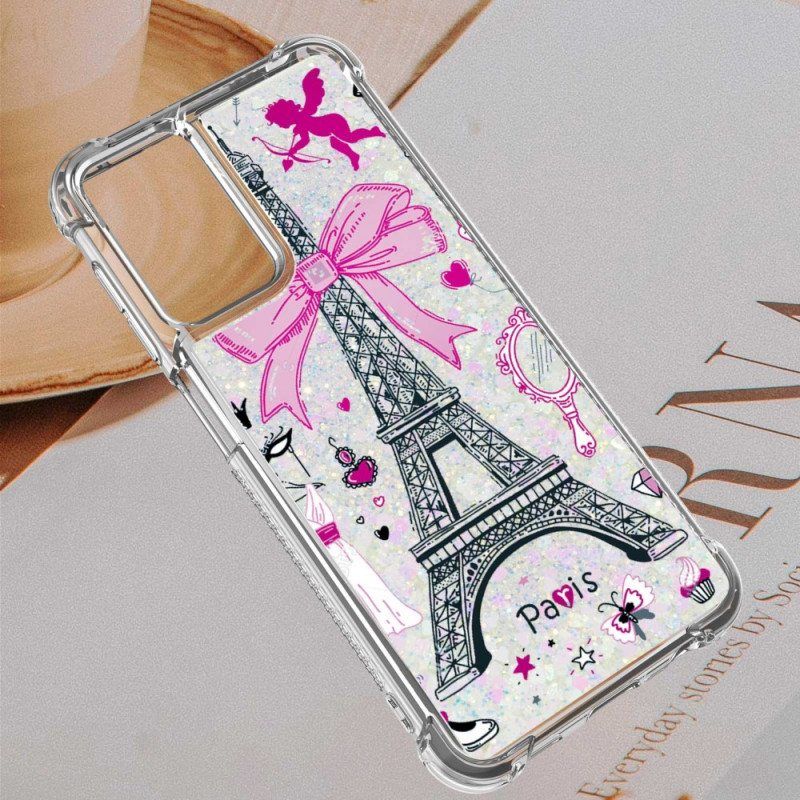 Kuori Samsung Galaxy A13 Eiffel-tornin Paljetteja