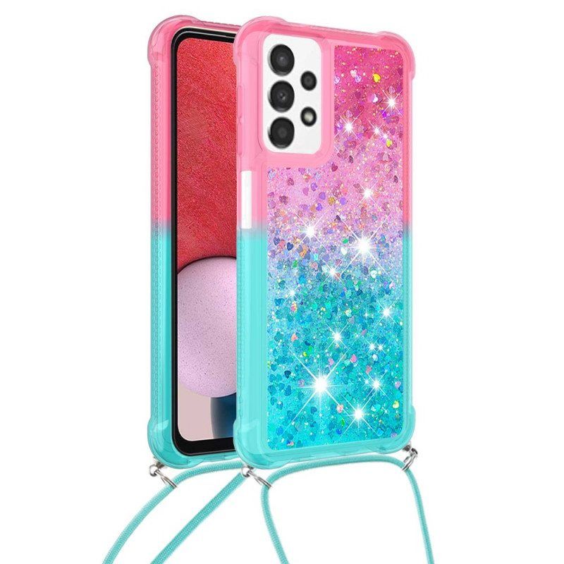 Kuori Samsung Galaxy A13 Kiristysnyörillä Glitter Silikoni Johto