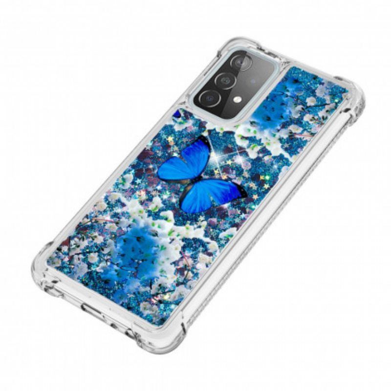 Kuori Samsung Galaxy A52 4G / A52 5G / A52s 5G Glitter Blue Perhoset