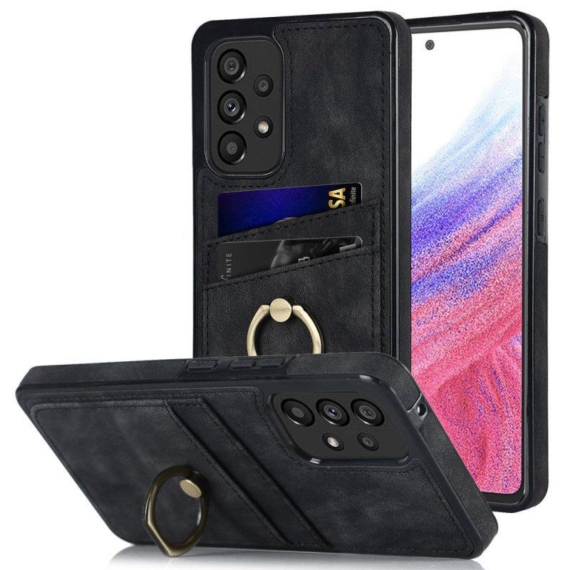 Kuori Samsung Galaxy A53 5G Vintage Rengaskiinnike Ja Korttipidike