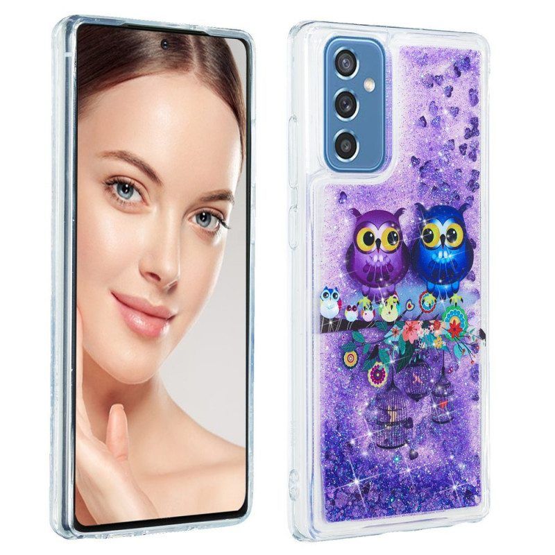 Kuori Samsung Galaxy M52 5G Pari Purppuraa Pöllöä