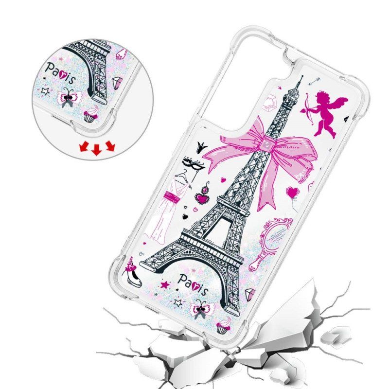 Kuori Samsung Galaxy S22 5G Eiffel-tornin Paljetteja