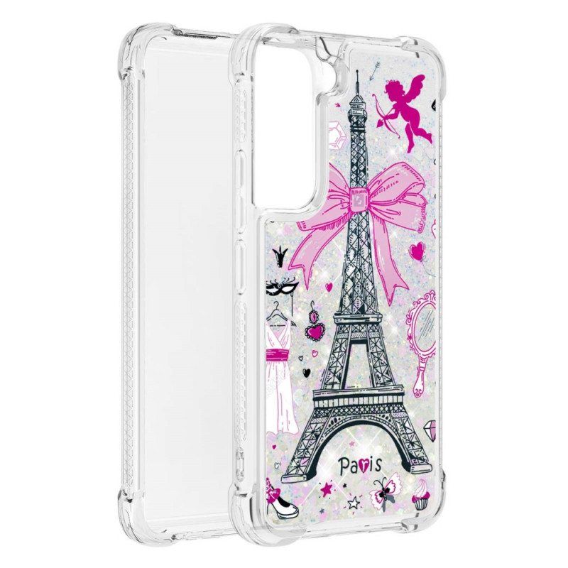 Kuori Samsung Galaxy S22 5G Eiffel-tornin Paljetteja