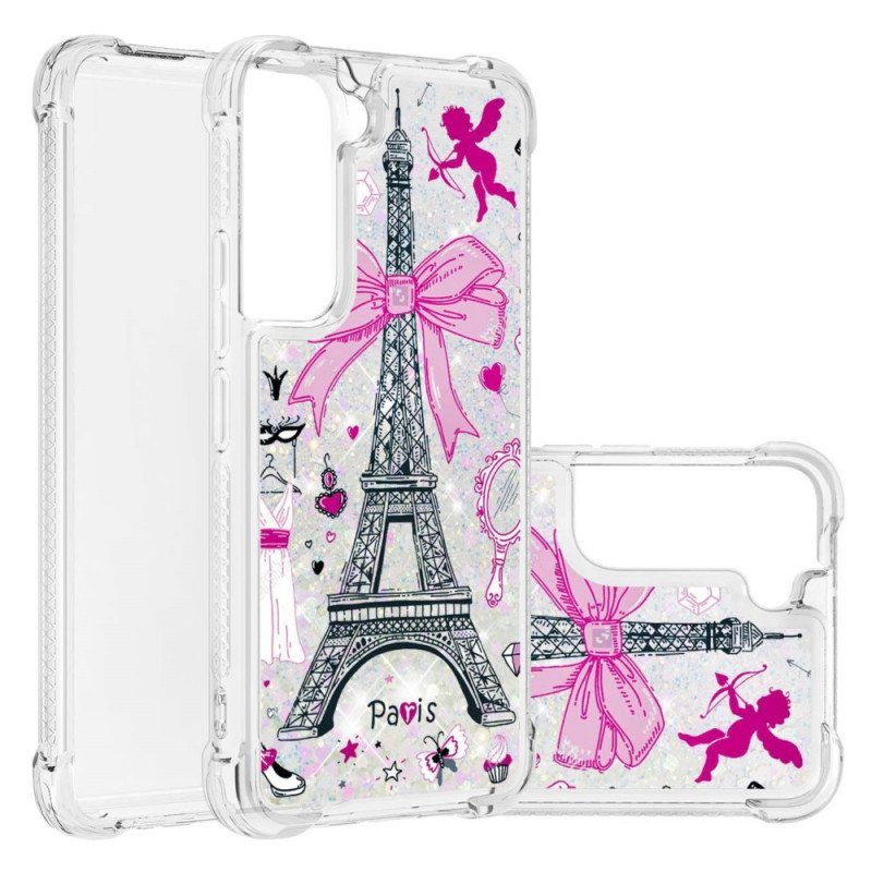 Kuori Samsung Galaxy S22 Plus 5G Eiffel-tornin Paljetteja