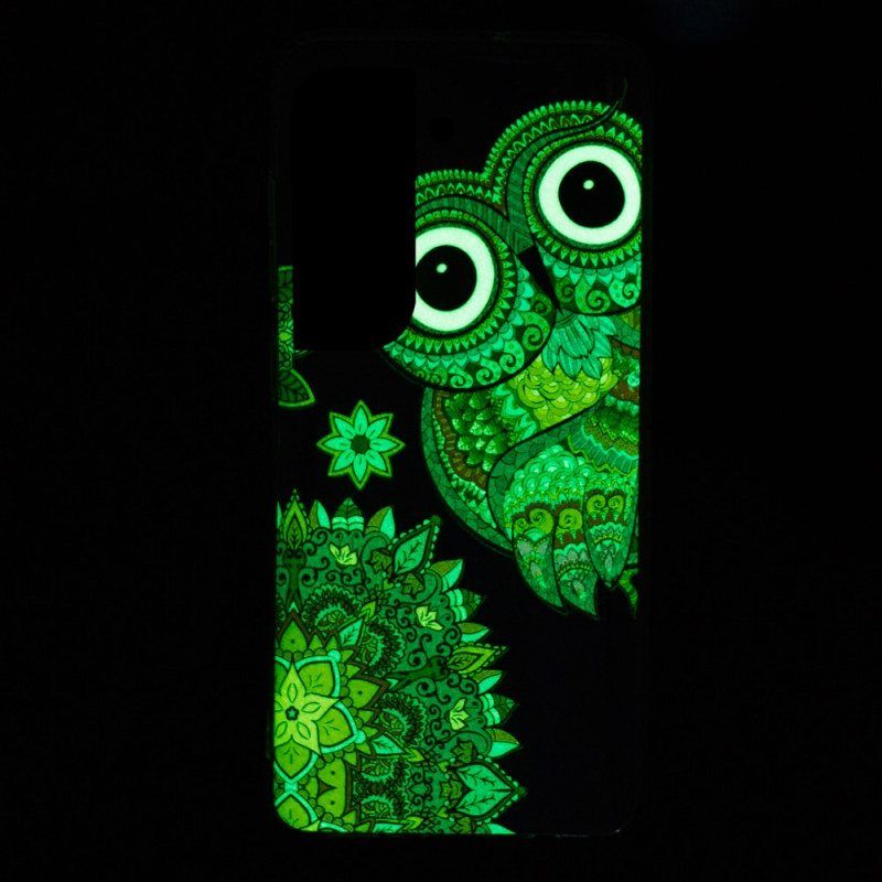 Kuori Samsung Galaxy S22 Plus 5G Fluoresoiva Pöllön Mandala