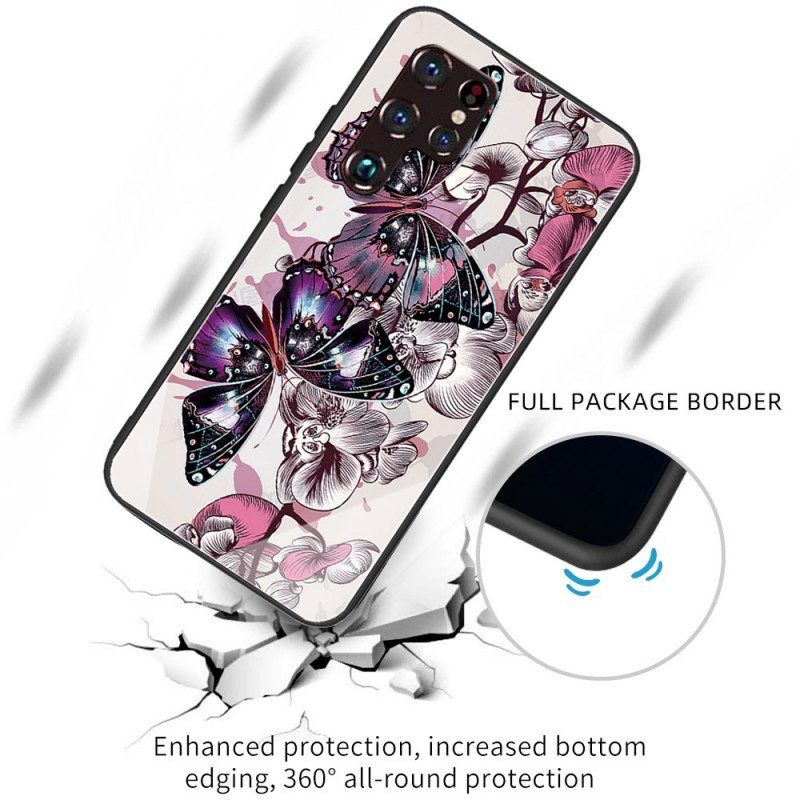 Kuori Samsung Galaxy S22 Ultra 5G Butterflies Variation Karkaistu Lasi