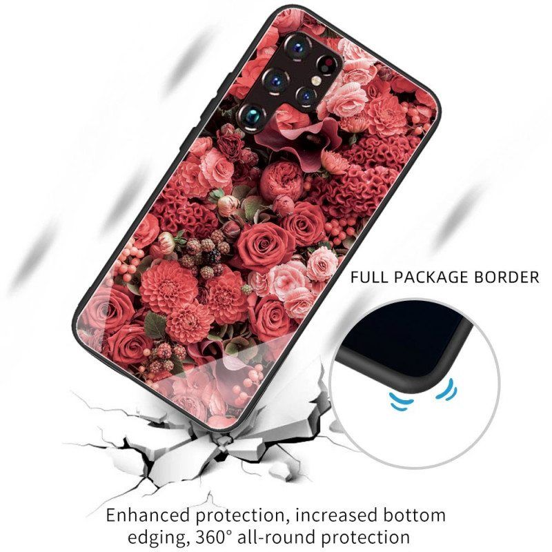 Kuori Samsung Galaxy S22 Ultra 5G Rose Flowers Karkaistu Lasi