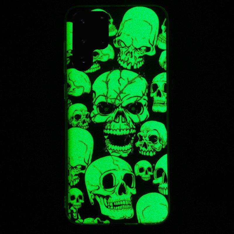 Kuori Samsung Galaxy S22 Ultra 5G Varoitus Fluoresoivat Kallot