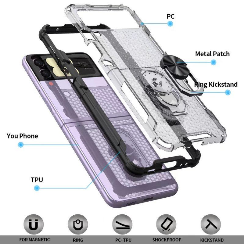 Kuori Samsung Galaxy Z Flip 4 Kotelot Flip Hunajakenno Rengastuella