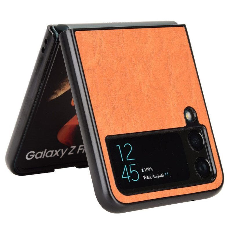 Kuori Samsung Galaxy Z Flip 4 Kotelot Flip Leather Effect Pehmeys