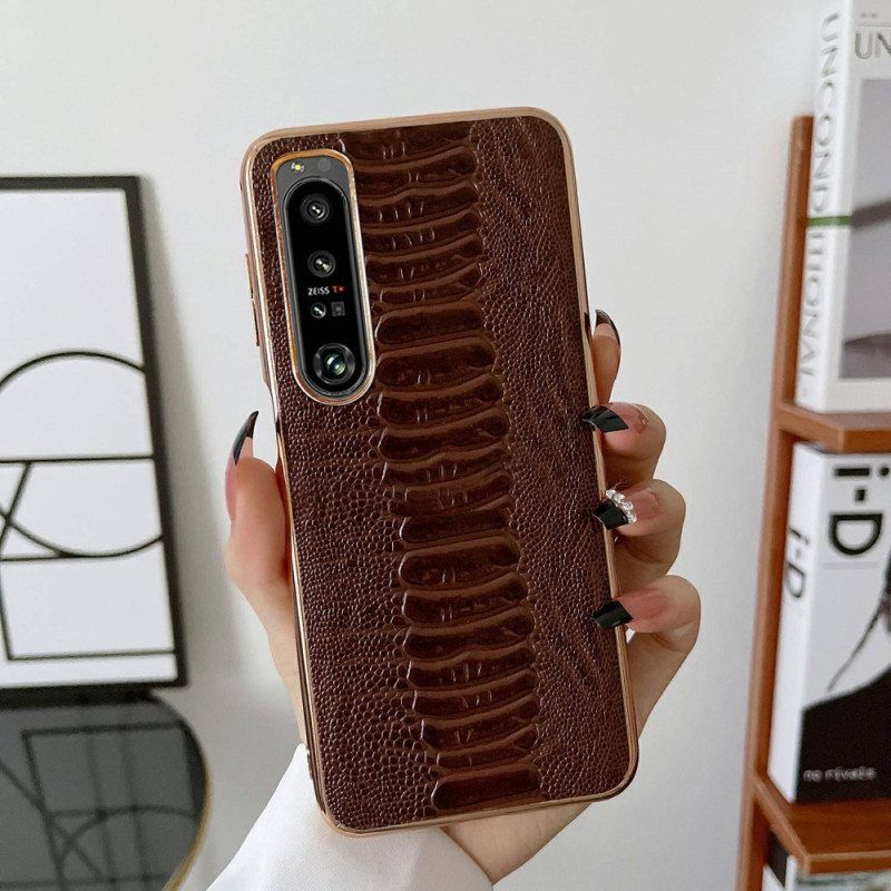 Kuori Sony Xperia 1 IV Crocodile Style Aitoa Nahkaa