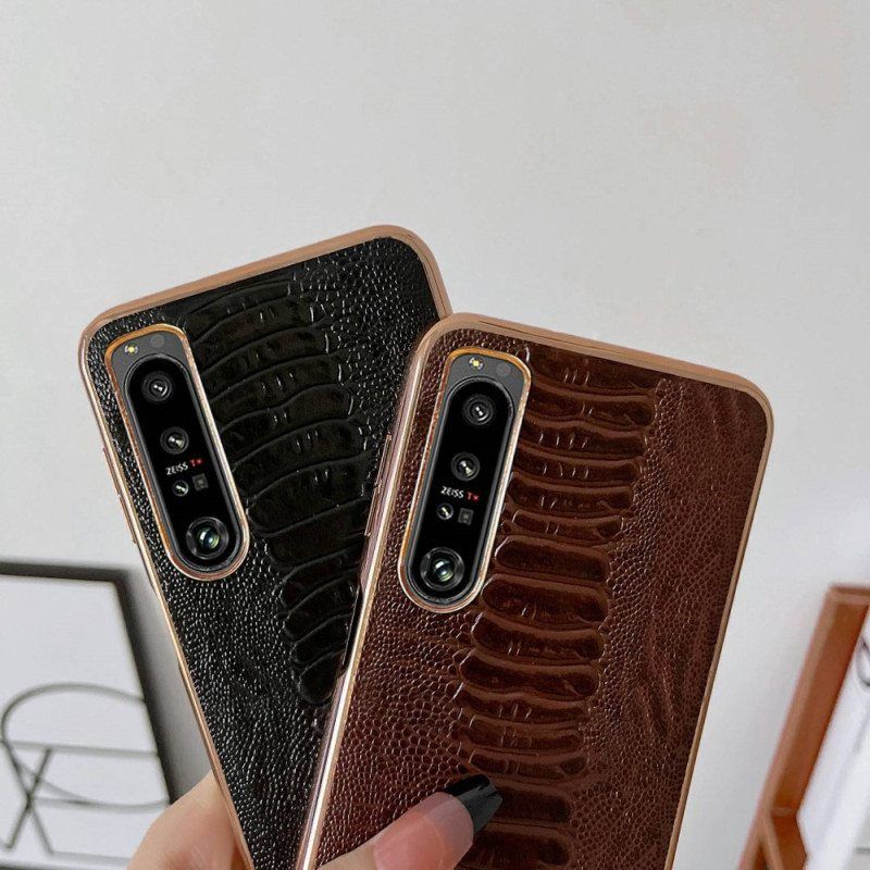 Kuori Sony Xperia 1 IV Crocodile Style Aitoa Nahkaa