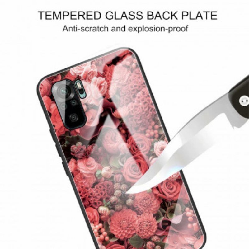 Kuori Xiaomi Redmi Note 10 / 10S Rose Flowers Karkaistu Lasi