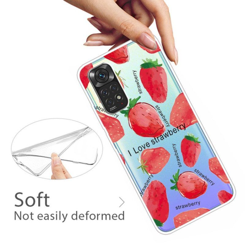 Kuori Xiaomi Redmi Note 11 / 11S Mansikat / I Love Strawberry