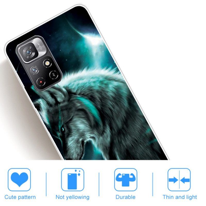 Kuori Xiaomi Redmi Note 11 Pro Plus 5G Silikoni Wolf