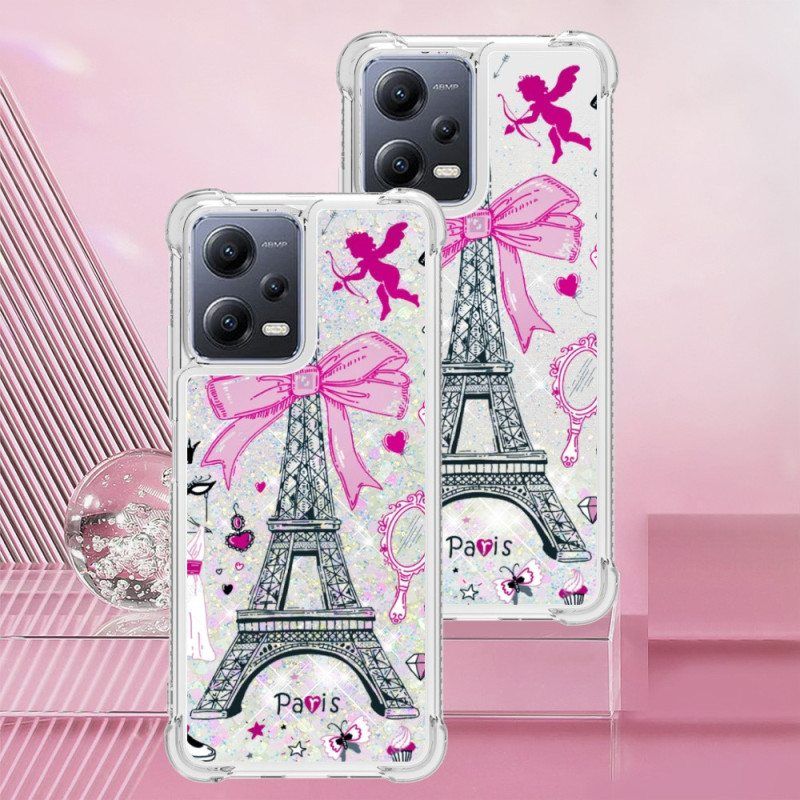 Kuori Xiaomi Redmi Note 12 5G Eiffel-tornin Paljetteja