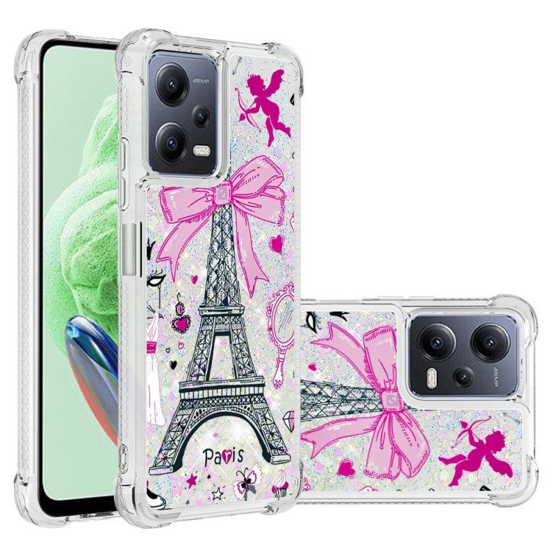 Kuori Xiaomi Redmi Note 12 5G Eiffel-tornin Paljetteja