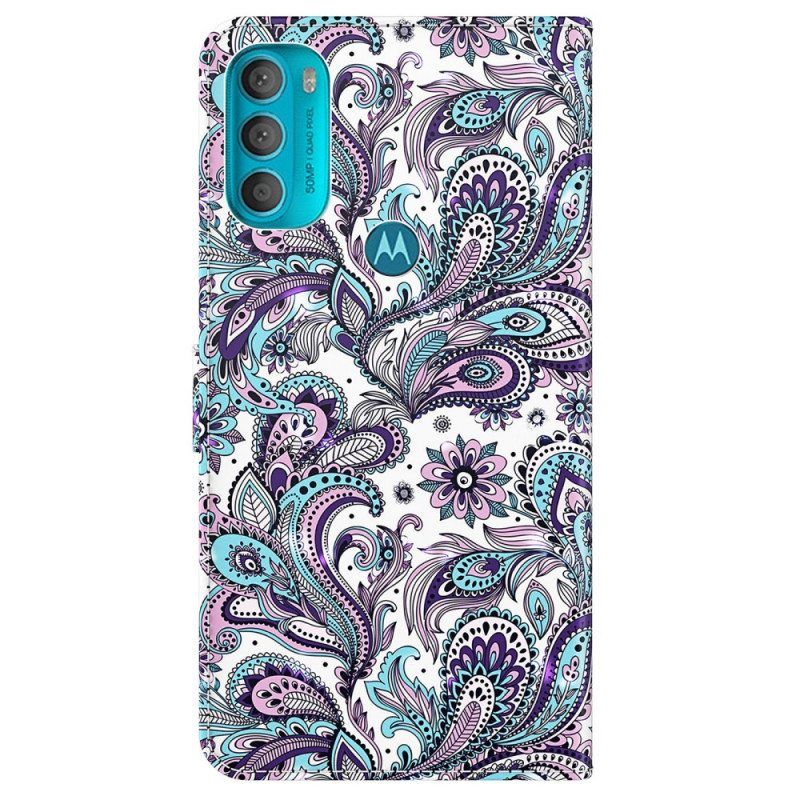 Nahkakotelo Moto G71 5G Paisley