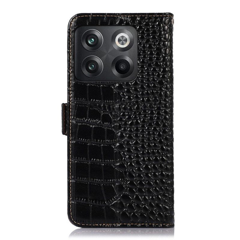 Nahkakotelo OnePlus 10T 5G Crocodile Style Rfid