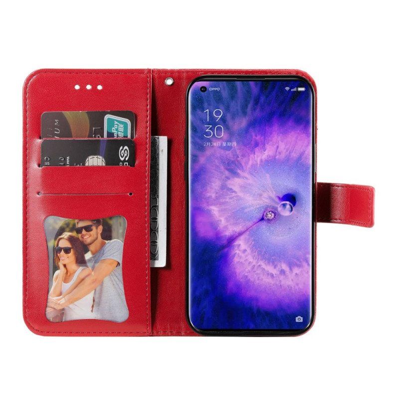 Nahkakotelo Oppo Find X5 Suojaketju Kuori Strappy Mandala