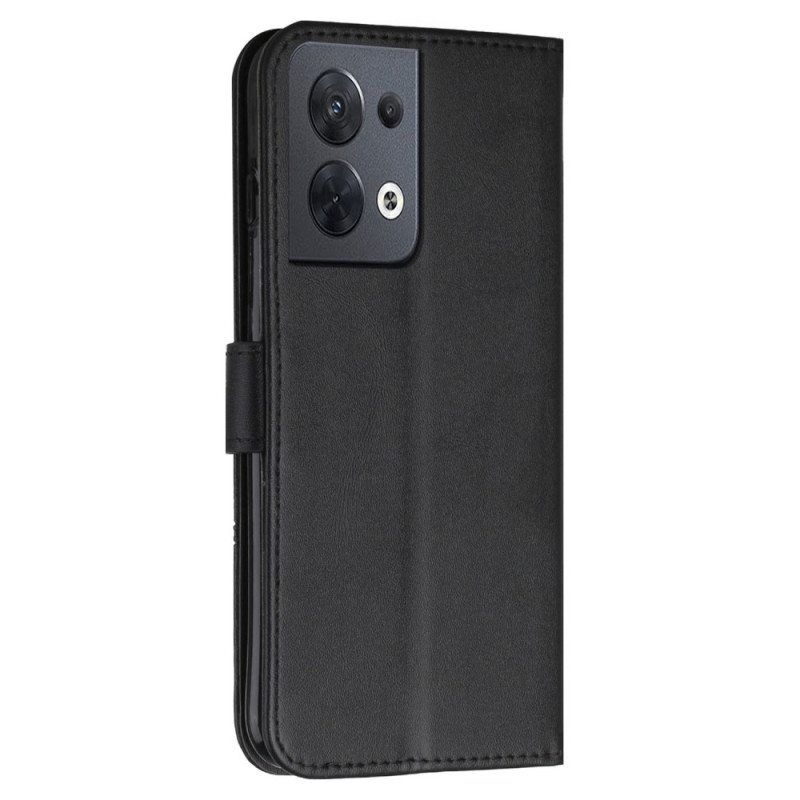 Nahkakotelo Oppo Reno 8 Suojaketju Kuori Strappy Geometric Leather Effect