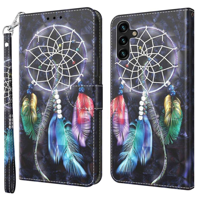 Nahkakotelo Samsung Galaxy A14 / A14 5G Suojaketju Kuori Hihna Dream Catcher