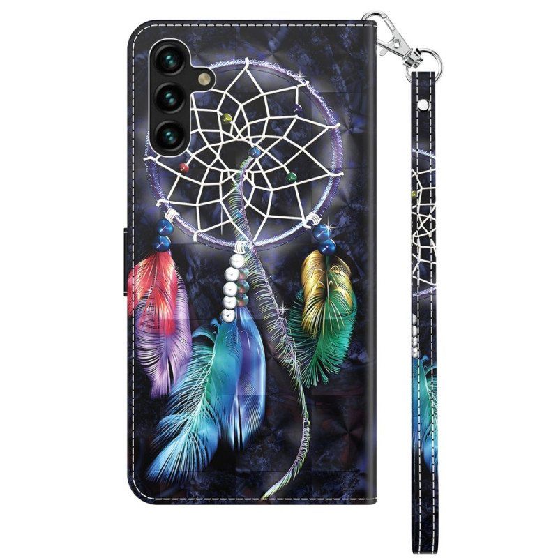 Nahkakotelo Samsung Galaxy A14 / A14 5G Suojaketju Kuori Hihna Dream Catcher