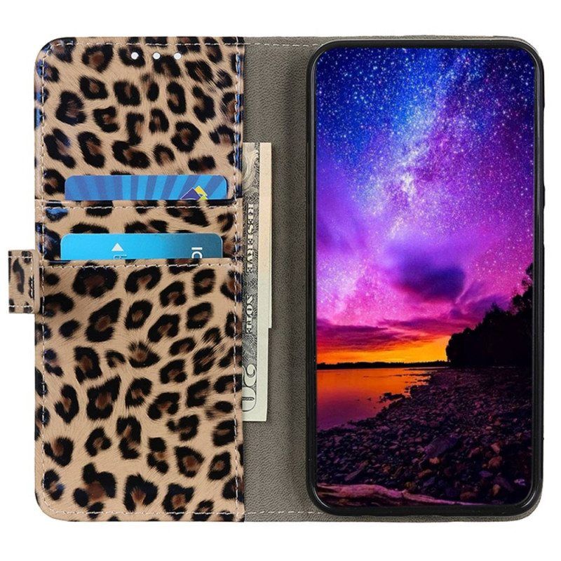 Nahkakotelo Samsung Galaxy M13 Leopardin Ihovaikutus