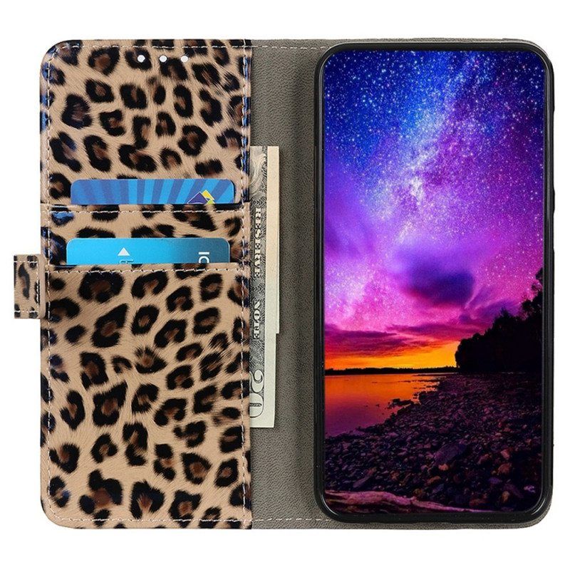 Nahkakotelo Samsung Galaxy M23 5G Leopardin Ihovaikutus