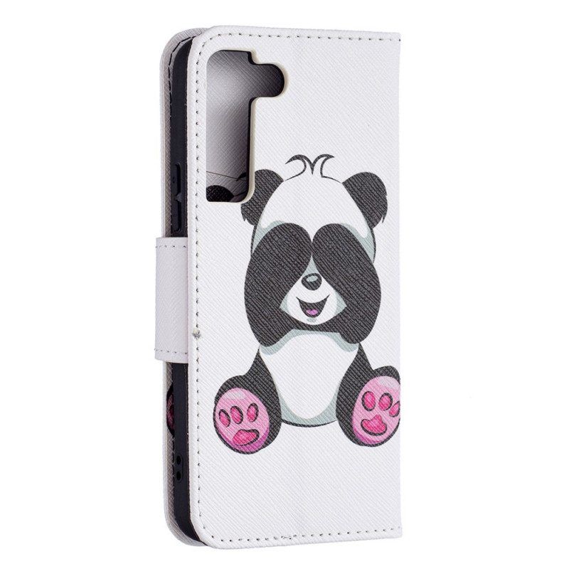 Nahkakotelo Samsung Galaxy S22 5G Panda Hauskaa