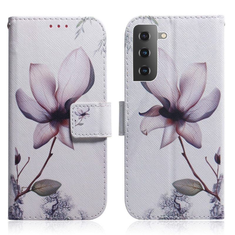 Nahkakotelo Samsung Galaxy S22 Plus 5G Flower Dusty Pink