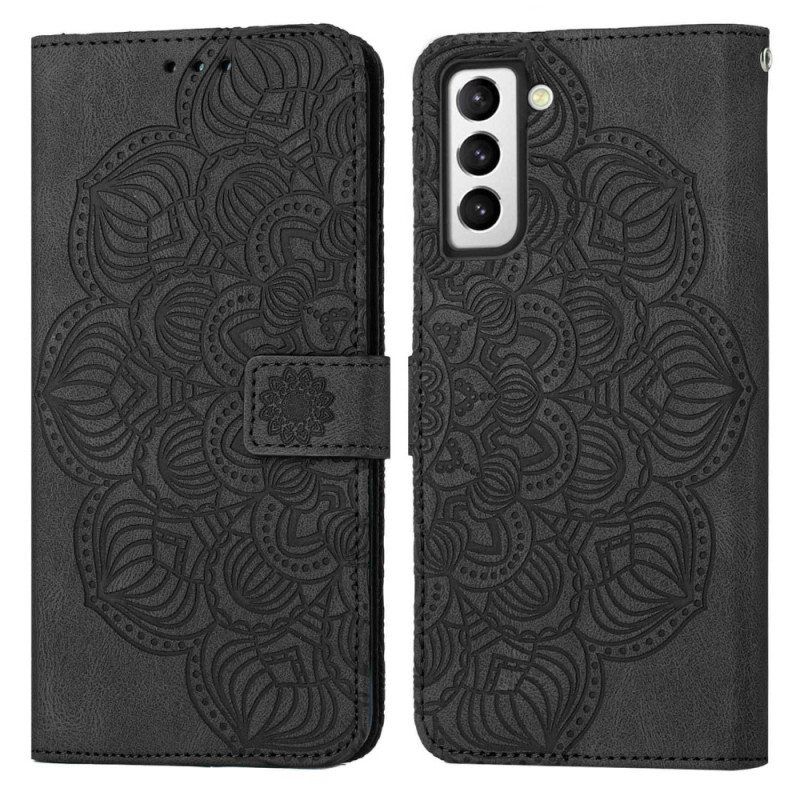 Nahkakotelo Samsung Galaxy S23 5G Suojaketju Kuori Strappy Mandala