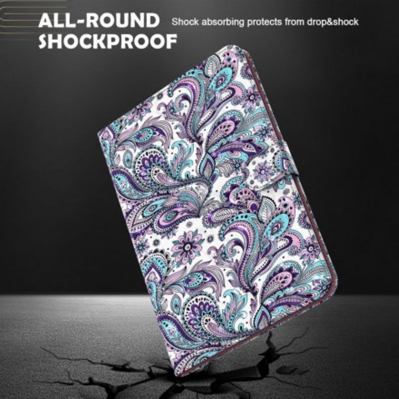 Nahkakotelo Samsung Galaxy Tab S8 / Tab S7 Paisley-kuvio Tekonahkaa