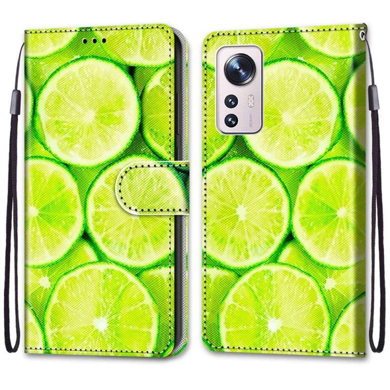 Nahkakotelo Xiaomi 12 / 12X Suojaketju Kuori Strip Limes