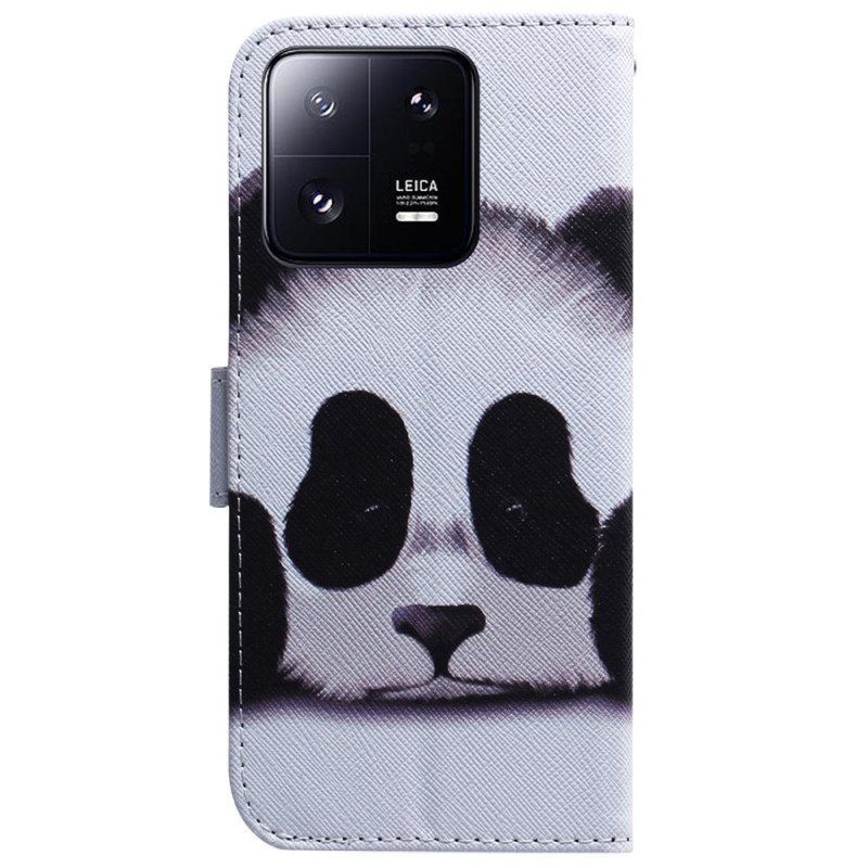 Nahkakotelo Xiaomi 13 Pro Suojaketju Kuori Strappy Panda