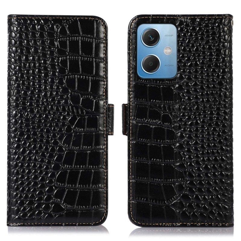 Nahkakotelo Xiaomi Redmi Note 12 5G Crocodile Style Rfid