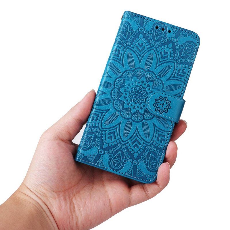 Nahkakotelo Xiaomi Redmi Note 12 Pro Plus Suojaketju Kuori Mandala-koriste Hihnalla