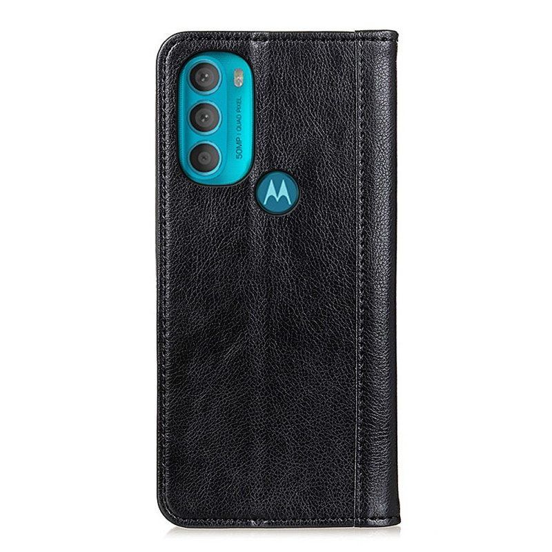 Puhelinkuoret Moto G71 5G Kotelot Flip Elegance Haljattu Litsi Nahka