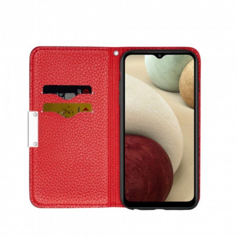 Puhelinkuoret Samsung Galaxy M12 / A12 Kotelot Flip Keinonahka Litchi Ultra Chic