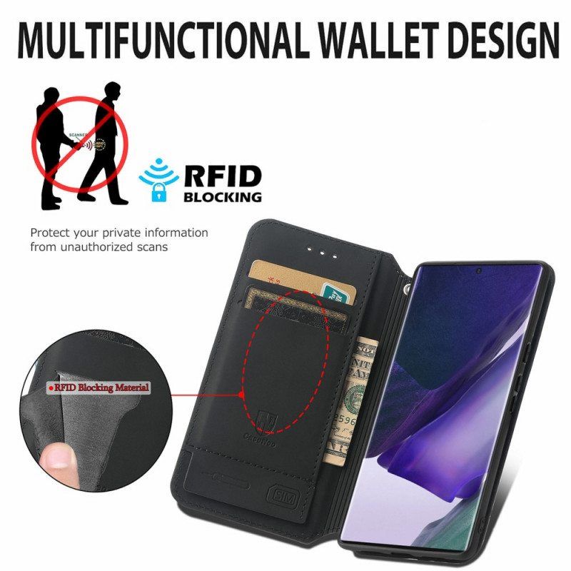 Puhelinkuoret Samsung Galaxy S22 Ultra 5G Kotelot Flip Caseno Rfid -suunnittelu