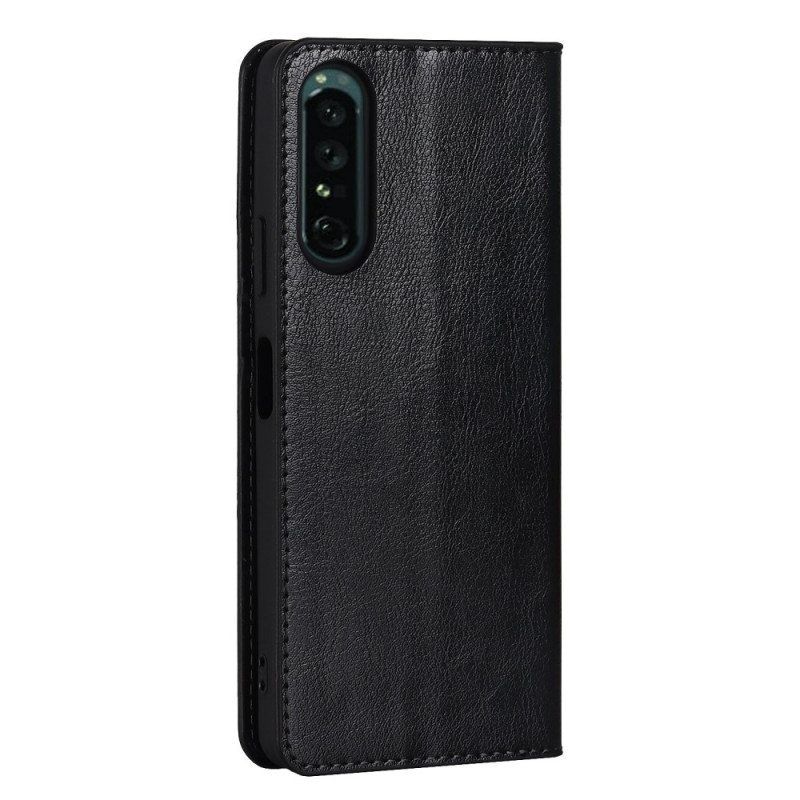 Puhelinkuoret Sony Xperia 1 IV Kotelot Flip Aitoa Nahkaa