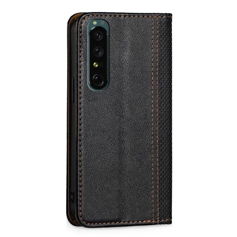 Puhelinkuoret Sony Xperia 1 IV Kotelot Flip Vintage Keinonahkaa