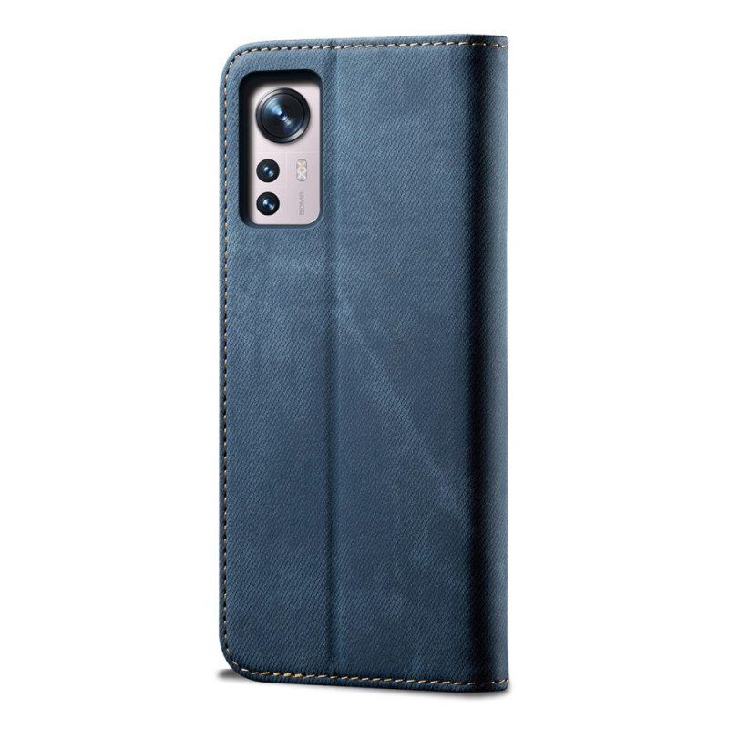 Puhelinkuoret Xiaomi 12 Pro Kotelot Flip Denim Kangas