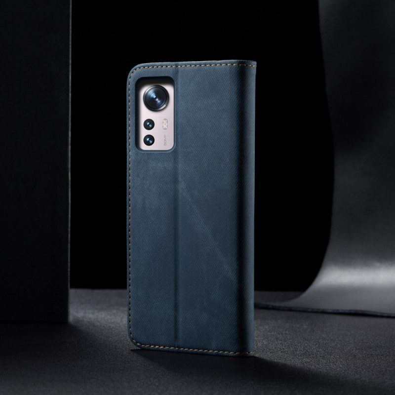 Puhelinkuoret Xiaomi 12 Pro Kotelot Flip Denim Kangas